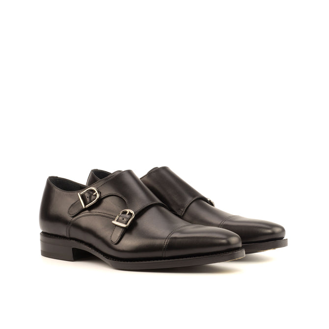 Black Double Monkstrap Shoes