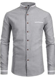 Oxford Mandarin Collar Shirt
