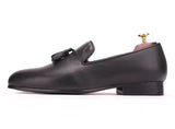 Black Leather Slippers