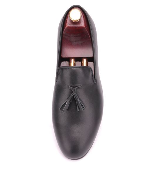 Black Leather Slippers
