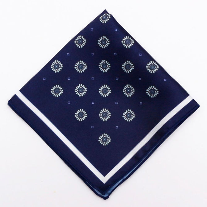 Navy White Handkerchief