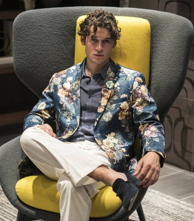 Green Floral Blazer